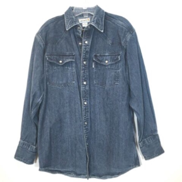 carhartt denim shirts snaps